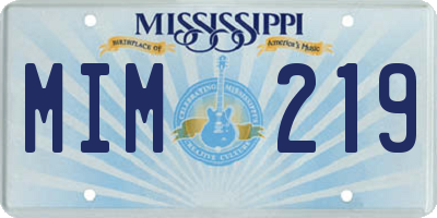 MS license plate MIM219