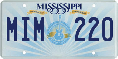 MS license plate MIM220