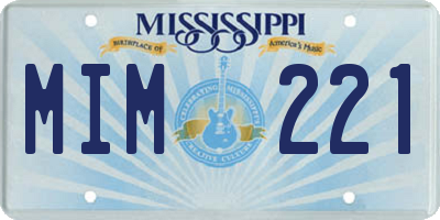 MS license plate MIM221