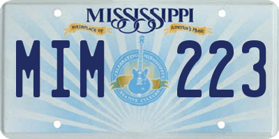 MS license plate MIM223