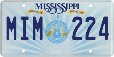 MS license plate MIM224