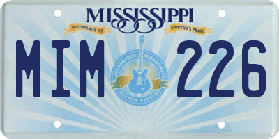 MS license plate MIM226