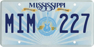 MS license plate MIM227