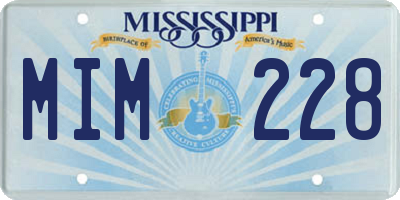 MS license plate MIM228
