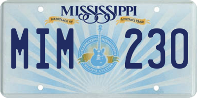 MS license plate MIM230