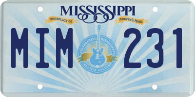 MS license plate MIM231