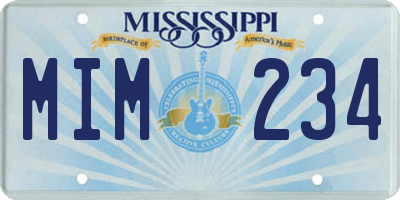 MS license plate MIM234