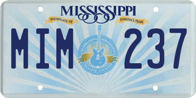 MS license plate MIM237