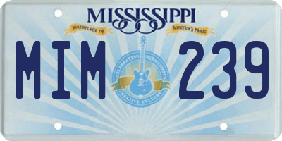 MS license plate MIM239