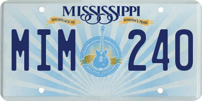 MS license plate MIM240