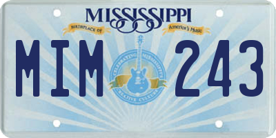 MS license plate MIM243