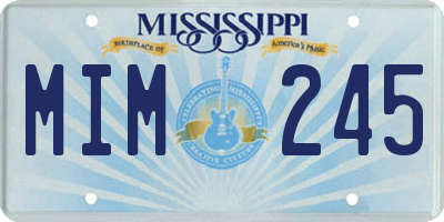 MS license plate MIM245