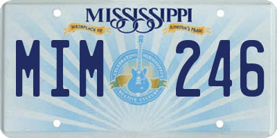 MS license plate MIM246