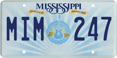 MS license plate MIM247