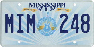 MS license plate MIM248