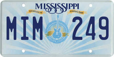 MS license plate MIM249