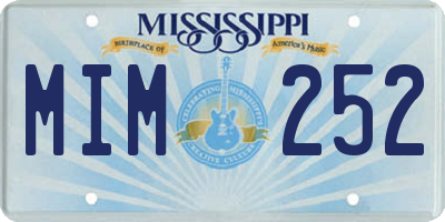 MS license plate MIM252