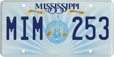 MS license plate MIM253