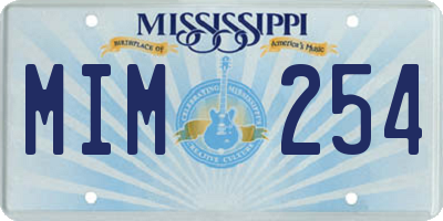 MS license plate MIM254