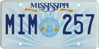 MS license plate MIM257