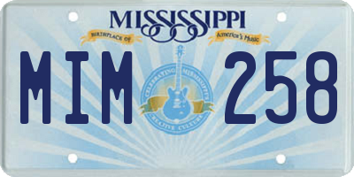MS license plate MIM258