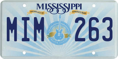 MS license plate MIM263