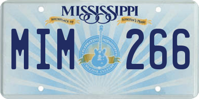 MS license plate MIM266