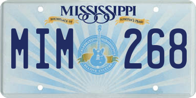 MS license plate MIM268