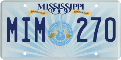 MS license plate MIM270