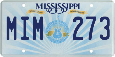 MS license plate MIM273