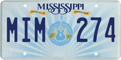 MS license plate MIM274