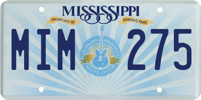 MS license plate MIM275