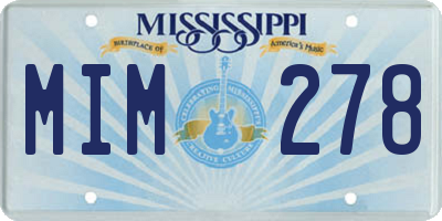MS license plate MIM278