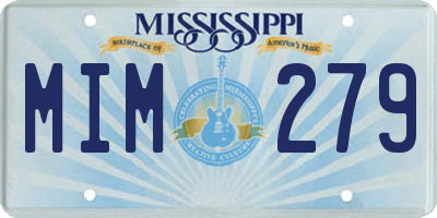 MS license plate MIM279