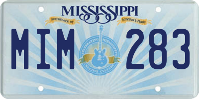 MS license plate MIM283