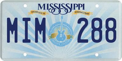 MS license plate MIM288