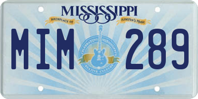 MS license plate MIM289