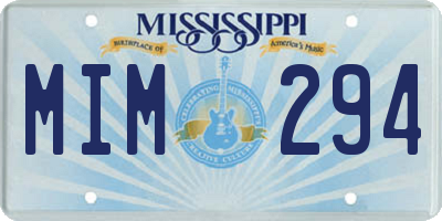 MS license plate MIM294
