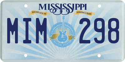 MS license plate MIM298