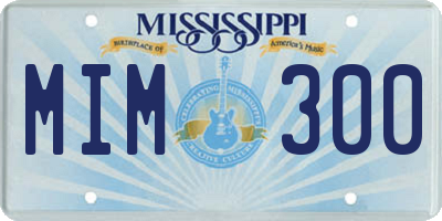 MS license plate MIM300