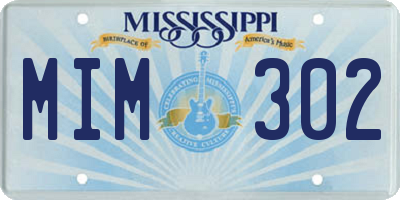 MS license plate MIM302