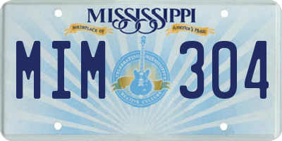 MS license plate MIM304
