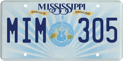 MS license plate MIM305