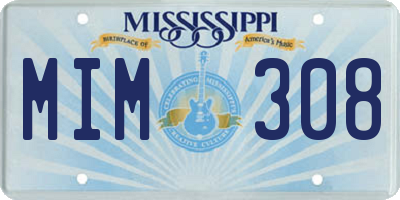 MS license plate MIM308