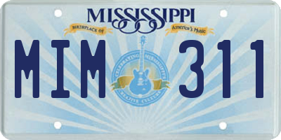 MS license plate MIM311
