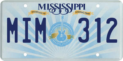 MS license plate MIM312