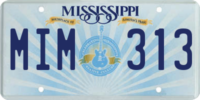 MS license plate MIM313