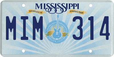 MS license plate MIM314