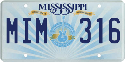 MS license plate MIM316