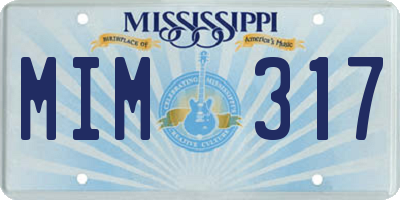 MS license plate MIM317